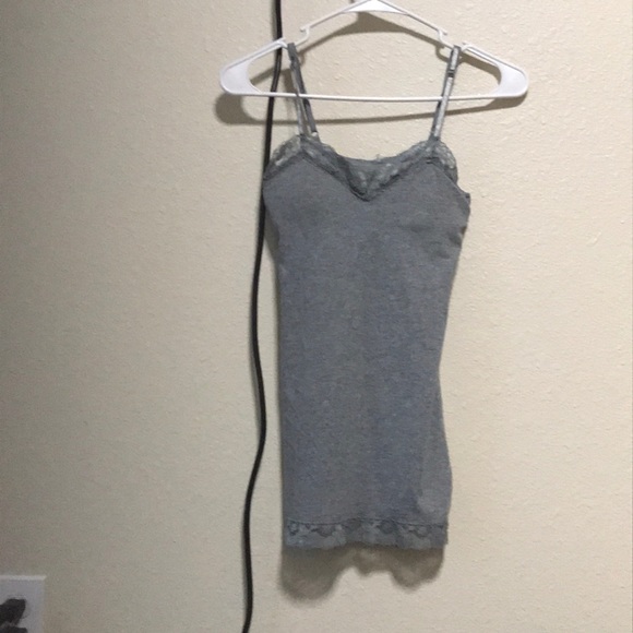 Tops - Grey Lace Tank Top